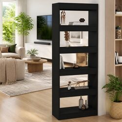 Book Cabinet Specs: Black 60x30x166 cm Engineered Wood Divider