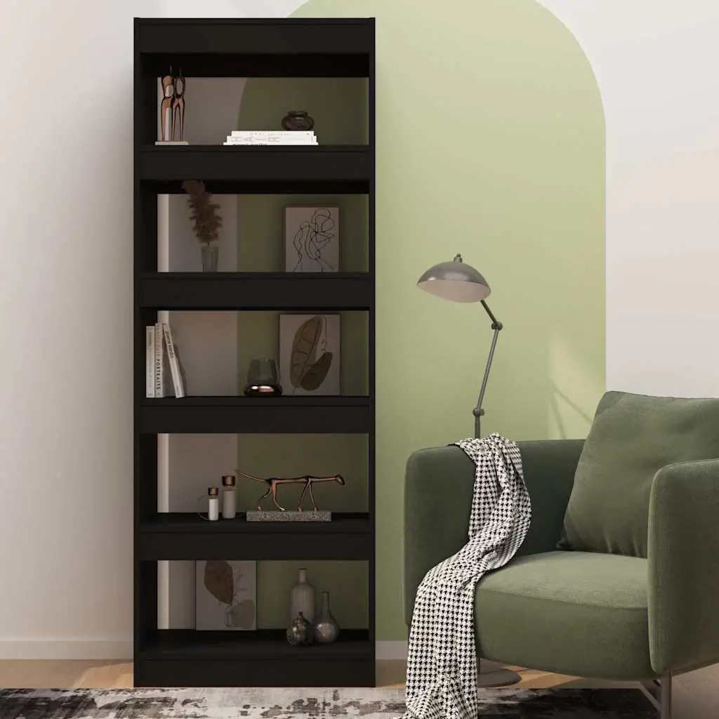 Book Cabinet Room Divider Black 60x30x166 cm Engineered Wood Bookshelf Storage