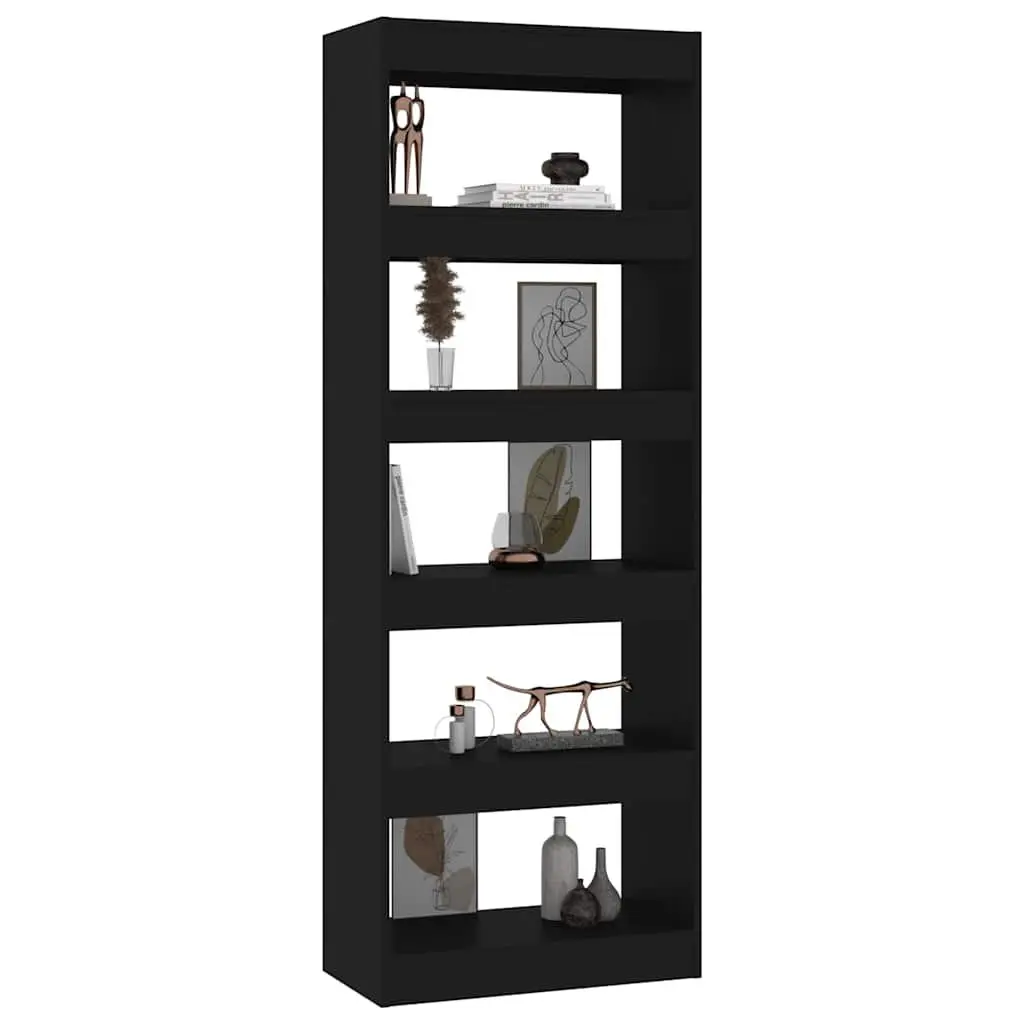 Book Cabinet Room Divider Black 60x30x166 cm Engineered Wood Bookshelf Storage