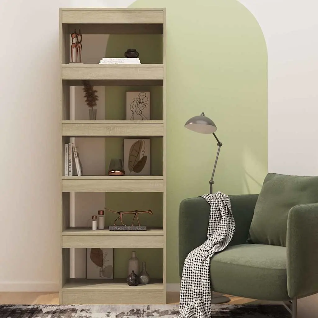 Book Cabinet Room Divider Storage Shelf 60x30x166 cm Engineered Wood