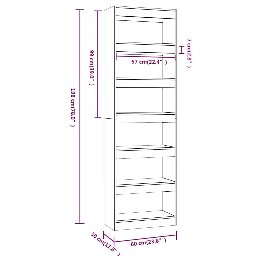 Black Wooden Book Cabinet Room Divider Shelving Unit Storage Organiser