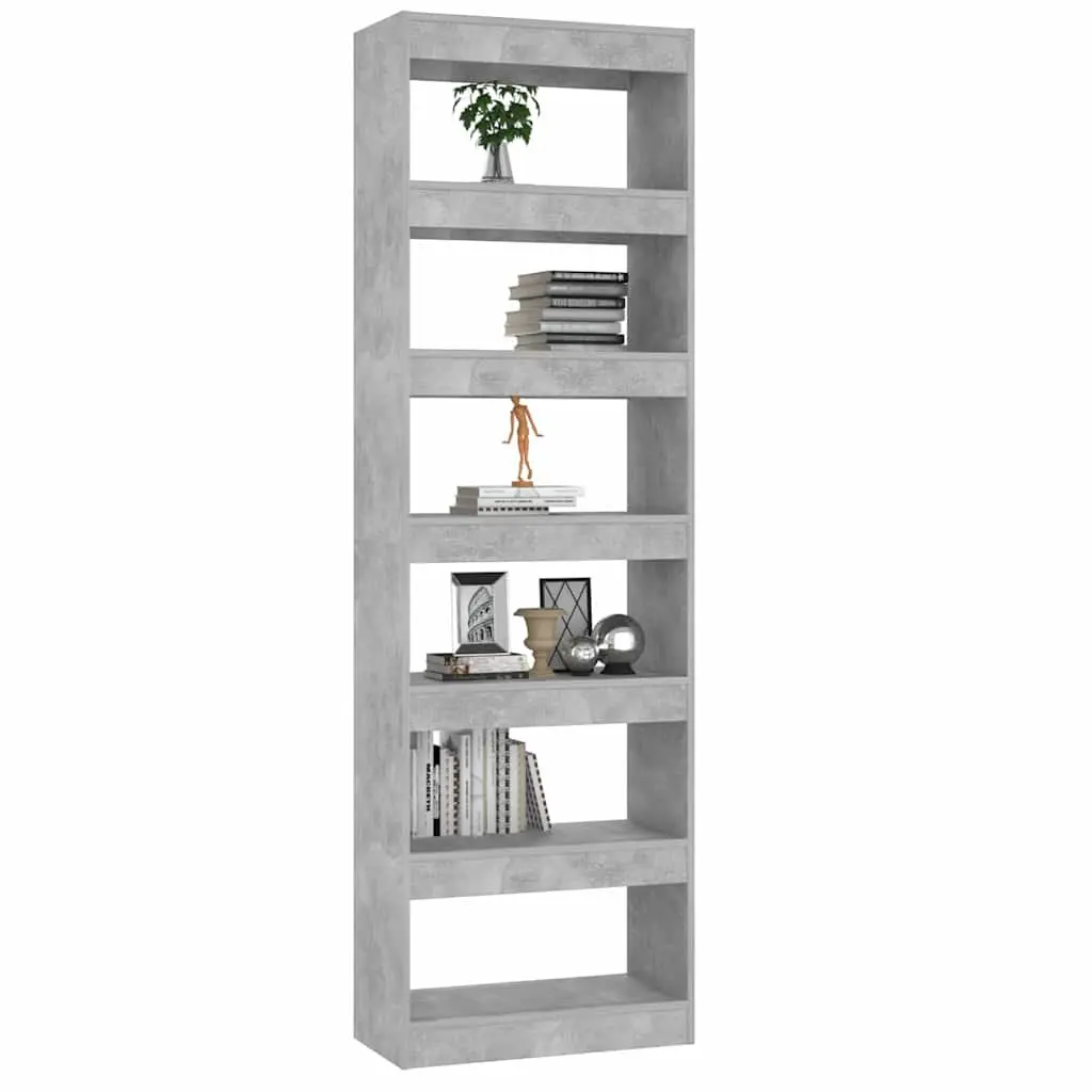 Book Cabinet Room Divider Shelving Unit Storage Grey 60x30x198cm Bookcase