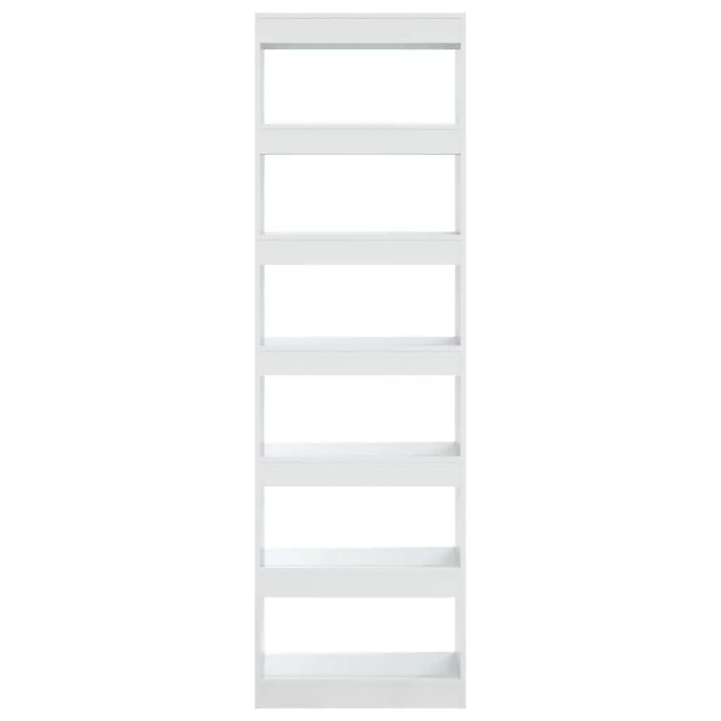 Book Cabinet Room Divider High Gloss White Tall Storage Bookshelf 60W x 30D x 198H cm