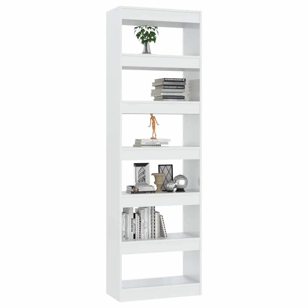 Book Cabinet Room Divider High Gloss White Tall Storage Bookshelf 60W x 30D x 198H cm