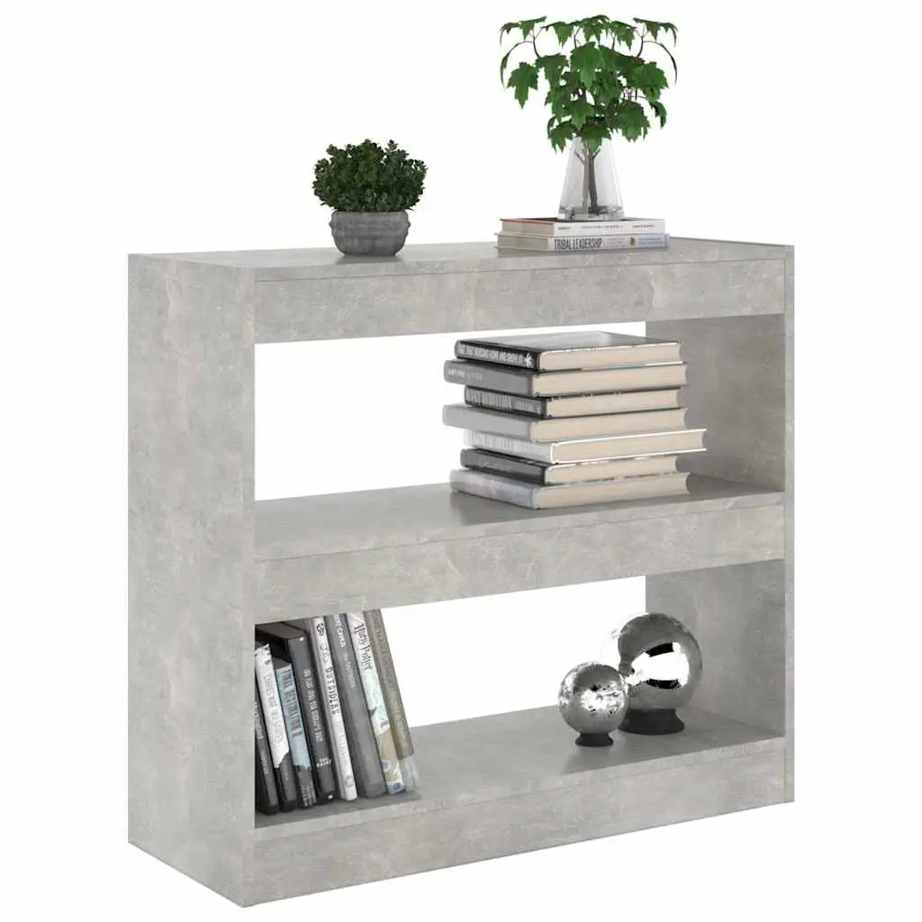 Grey Book Cabinet Storage Shelf Room Divider 80x30x72 cm Engineered Wood