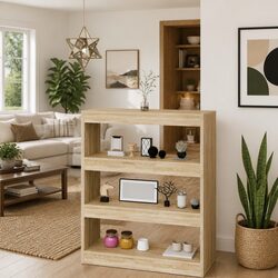 Book Cabinet Dimensions: 80x30x103cm, Brown Finish