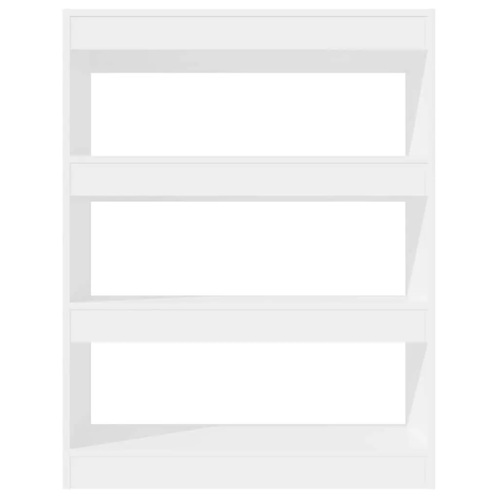 Book Cabinet Room Divider Storage Shelving Unit White High Gloss 80x30x103cm