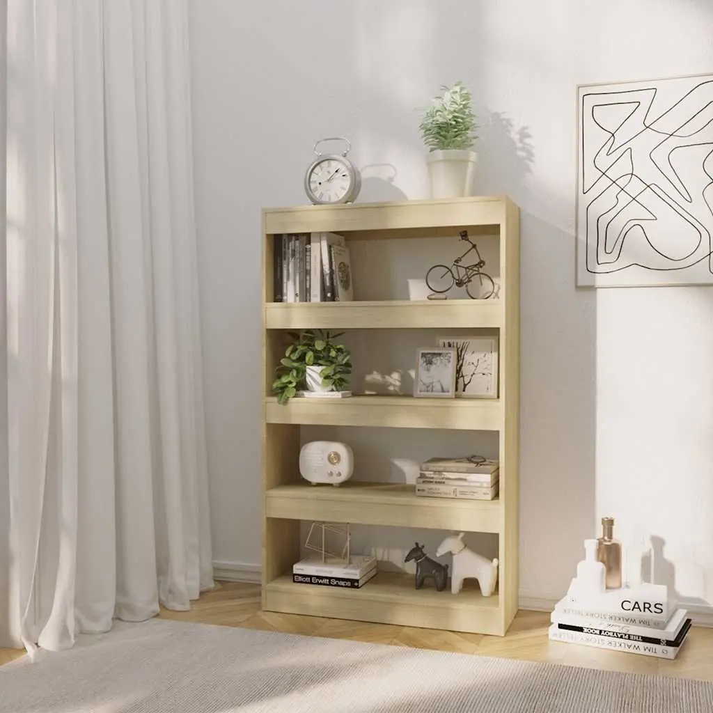Engineered Wood Storage Shelf Room Divider Book Cabinet Brown 80x30x135cm