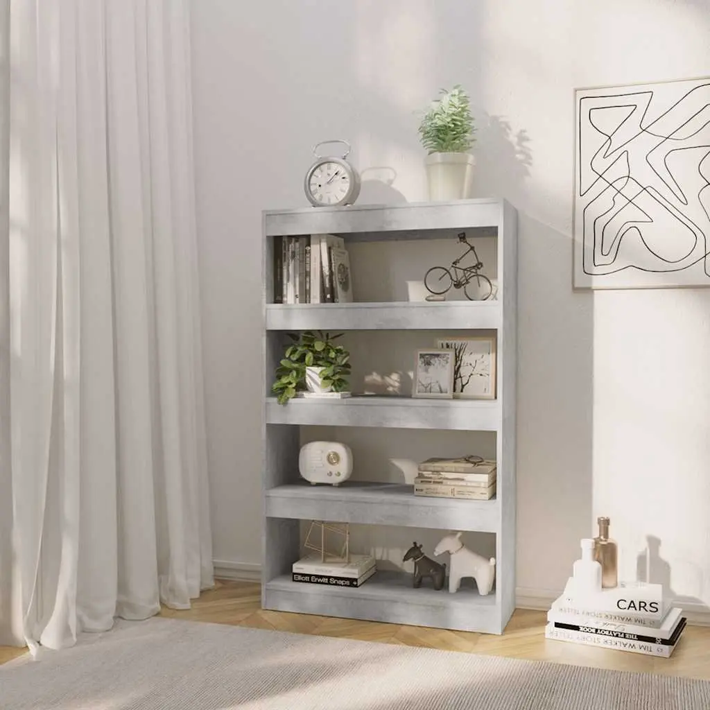 Grey Engineered Wood Book Cabinet