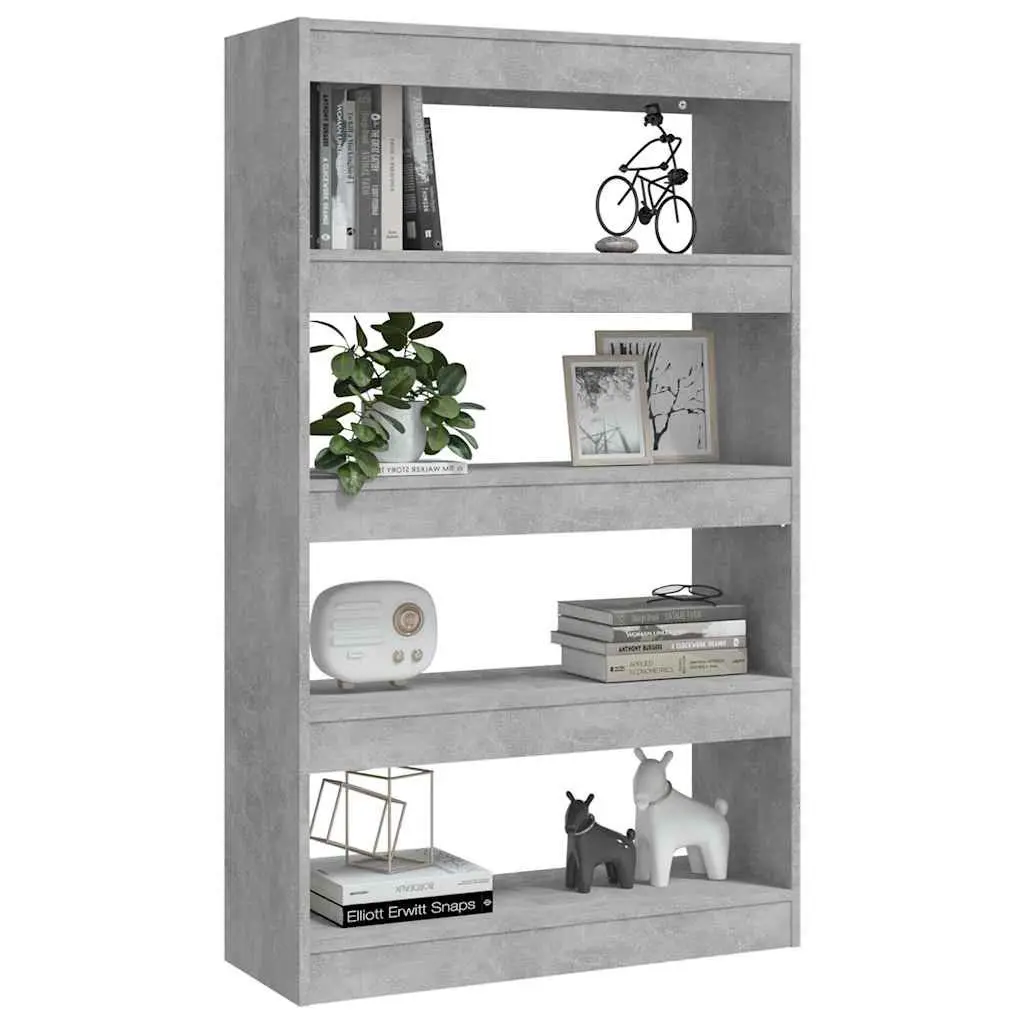 Grey Engineered Wood Book Cabinet