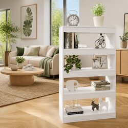Book Cabinet Room Divider High Gloss White Shelving Unit Storage Organizer