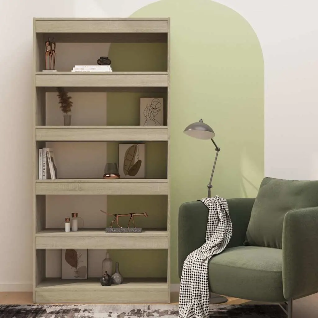 Book Cabinet Room Divider Shelf Storage Organiser 80x30x166cm Brown Engineered