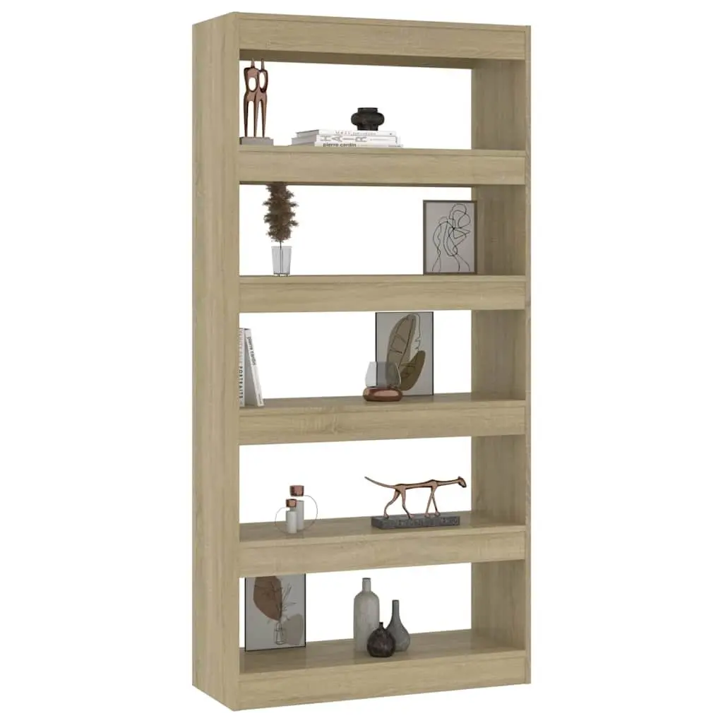 Book Cabinet Room Divider Shelf Storage Organiser 80x30x166cm Brown Engineered