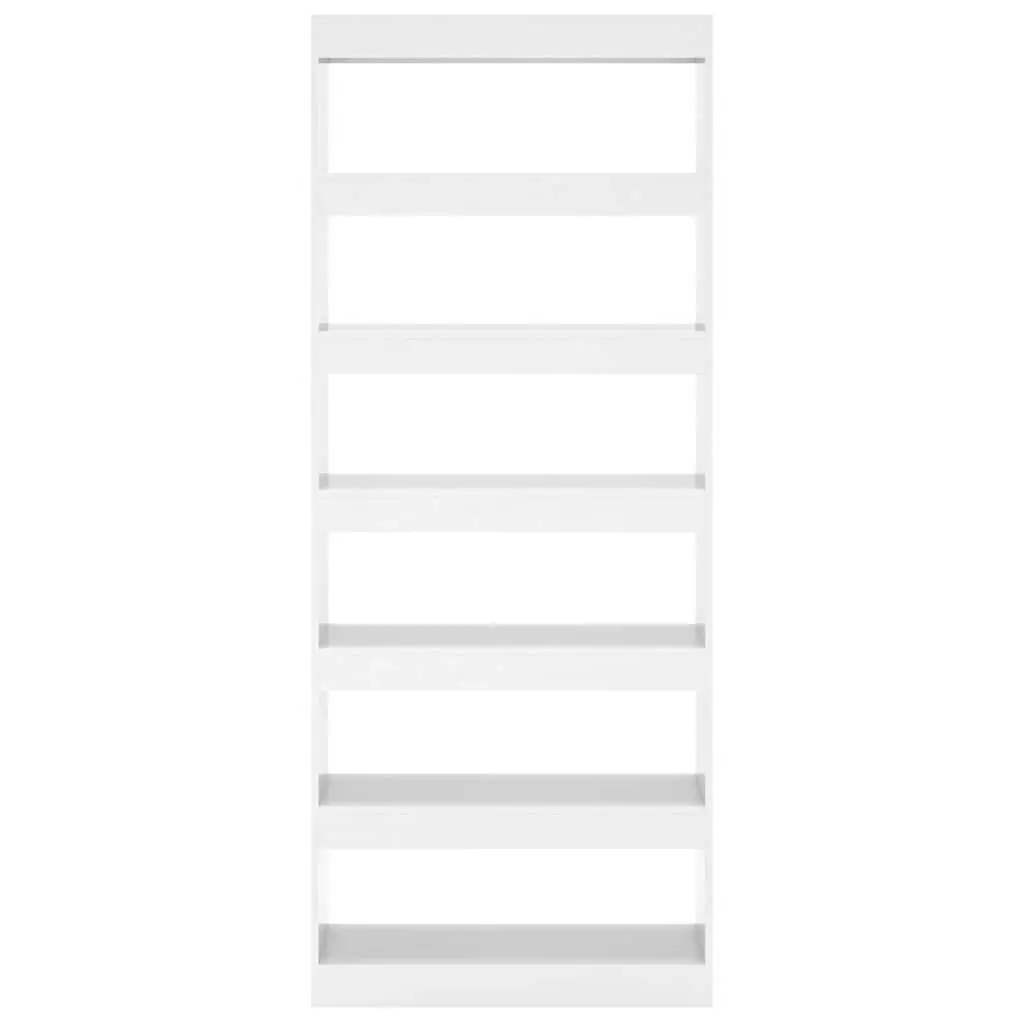 Tall Bookshelf High Gloss White Room Divider 80x30x198 cm Engineered Wood Storage Unit