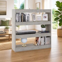 Book Cabinet Room Divider Grey Storage Shelf Organiser Living Space Hallway