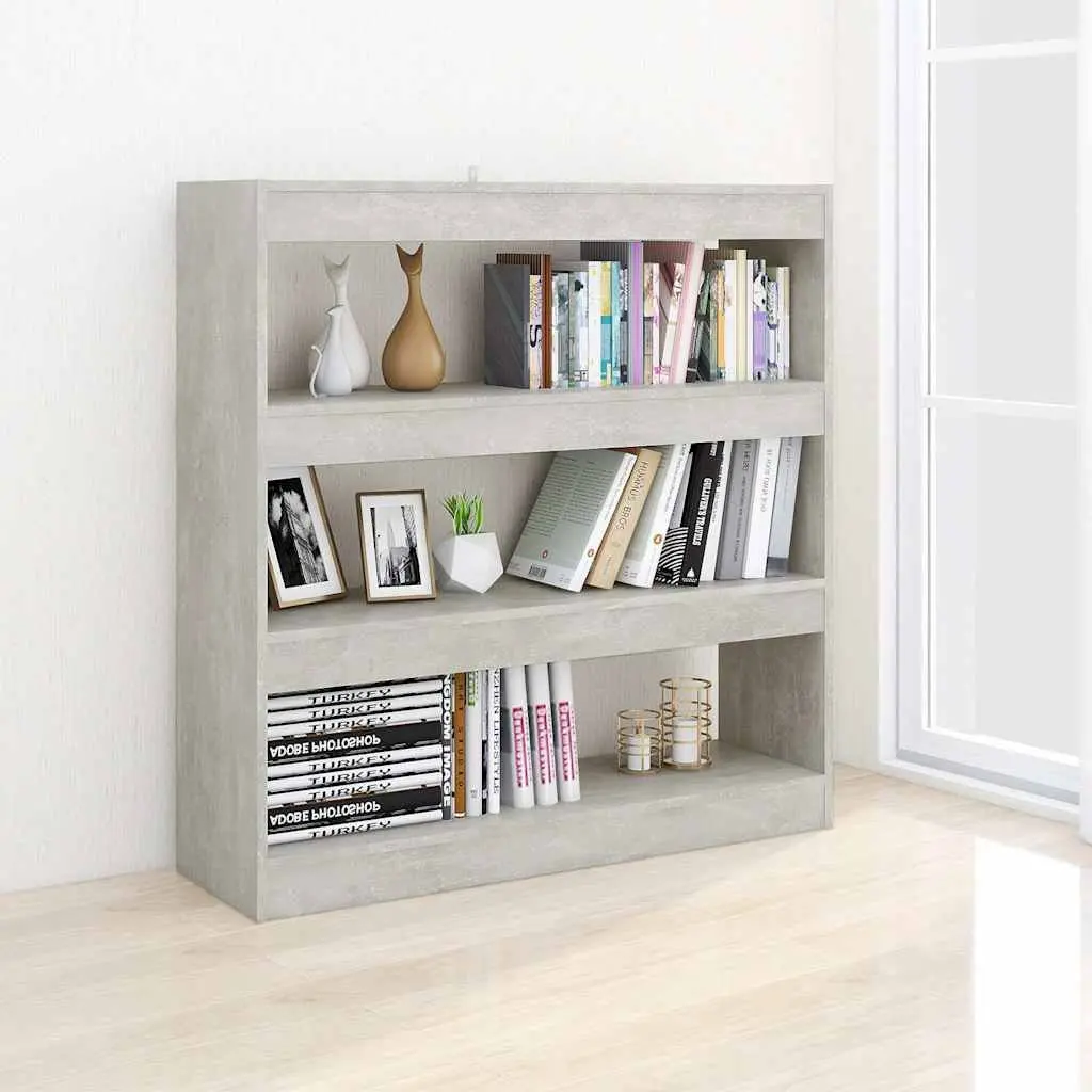 Book Cabinet Room Divider Grey Storage Shelf Organiser Living Space Hallway