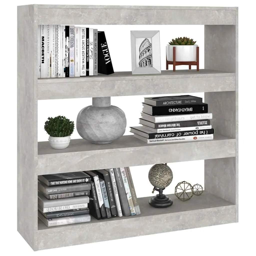 Book Cabinet Room Divider Grey Storage Shelf Organiser Living Space Hallway