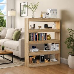 Book Cabinet Room Divider Shelving Unit Storage Organizer Brown Bookcase Stand