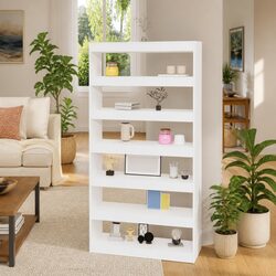 Book Cabinet Dimensions 100x30x198 cm - White Wood Storage