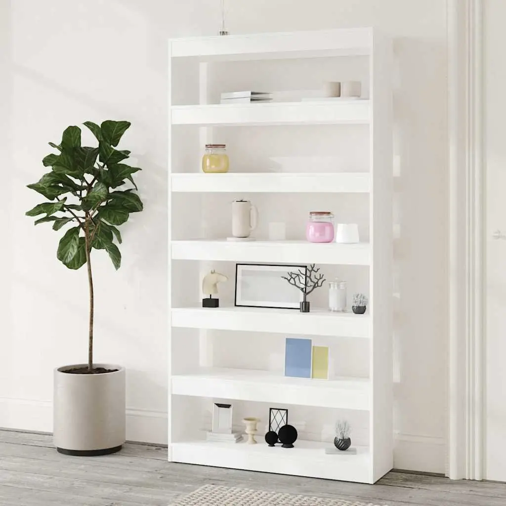 Book Cabinet White 100x30x198 cm Room Divider Standing Shelf Storage Organiser