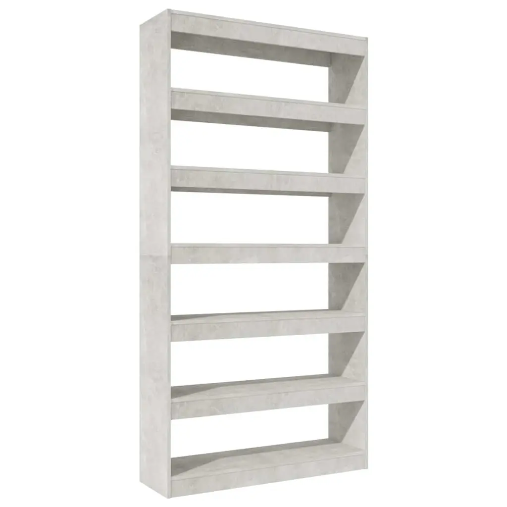 Book Cabinet Room Divider Grey Engineered Wood Shelving Storage 100x30x198cm