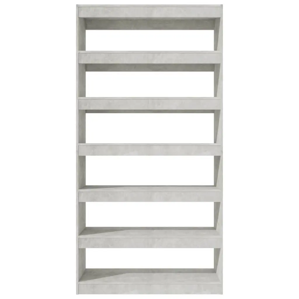 Book Cabinet Room Divider Grey Engineered Wood Shelving Storage 100x30x198cm