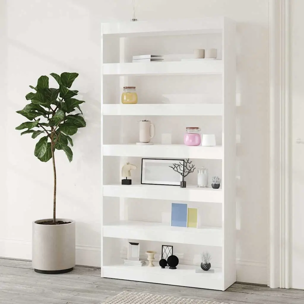 White High Gloss Book Cabinet Room Divider