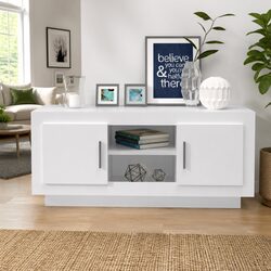 Engineered Wood TV Cabinet 102L x 35W x 45H cm in White