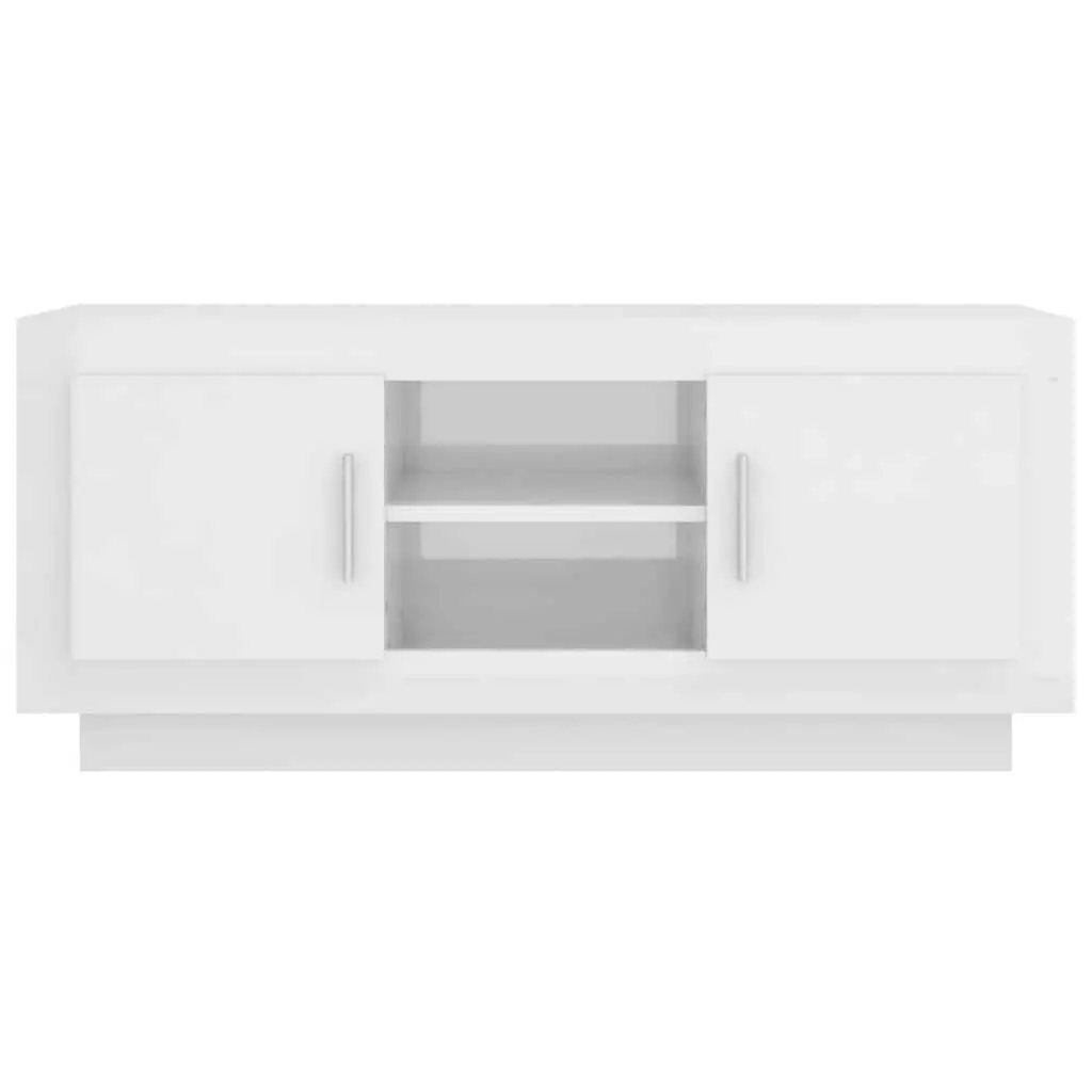 TV Cabinet White High Gloss Modern Storage Unit for Media 102L x 35W x 45H cm