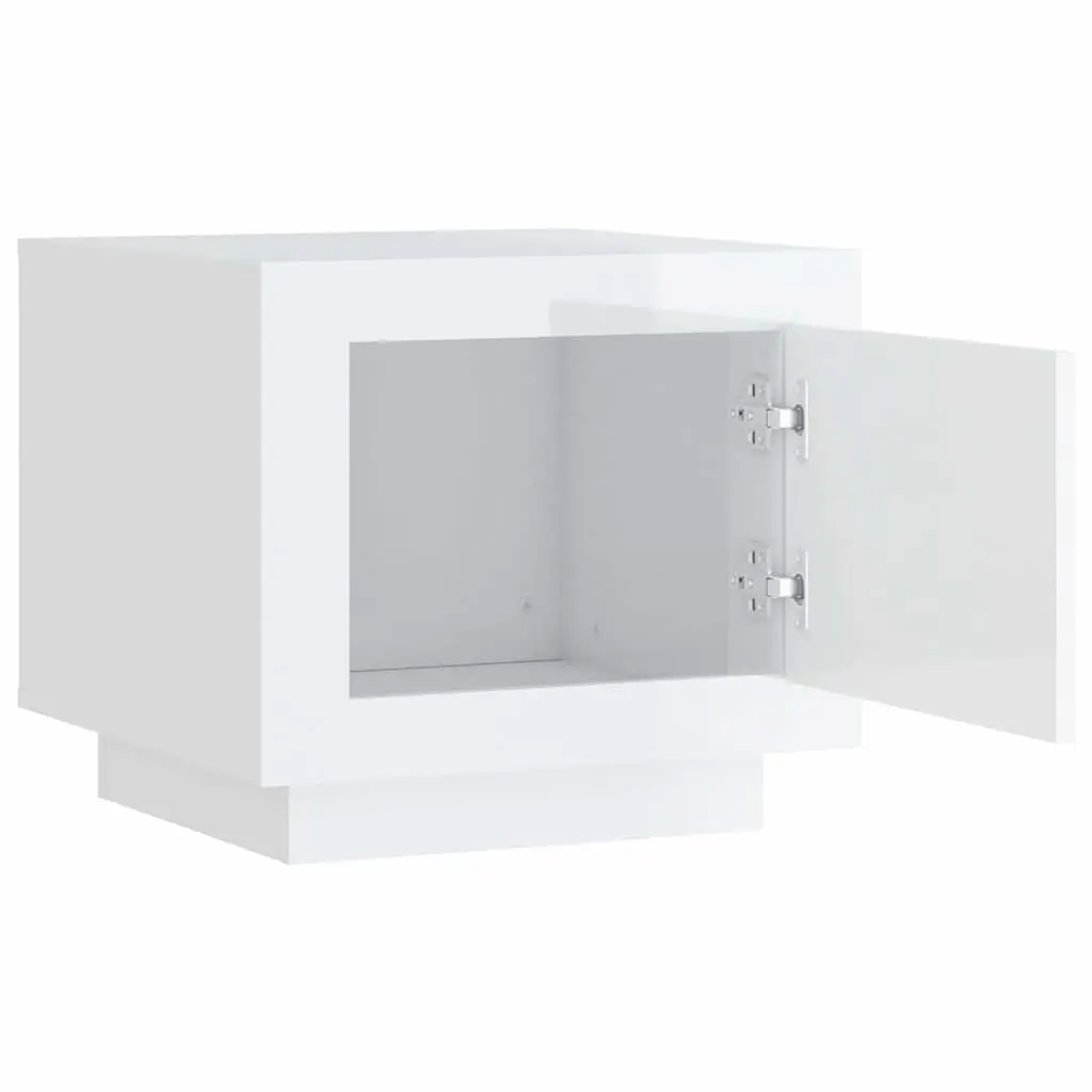 Coffee Table Living Room High Gloss White Storage with Door