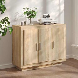 Brown Sideboard Cabinet - 92x35x75 cm Engineered Wood
