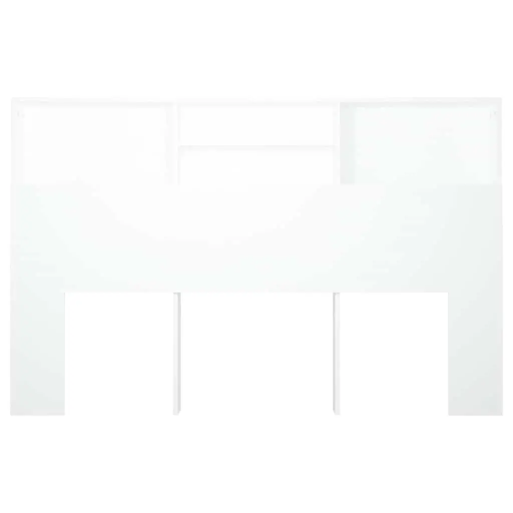 Headboard Cabinet White 160cm Wall-Mount Bedroom Storage Bookcase with