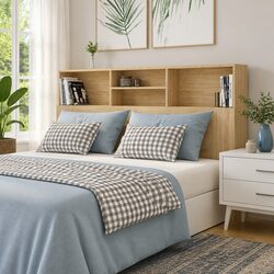 Headboard Cabinet - Brown 160cm Storage Solution
