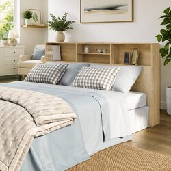Headboard Cabinet Sonoma Oak - 200cm, Engineered Wood