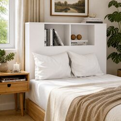 Specifications of White High Gloss Headboard Cabinet 100cm
