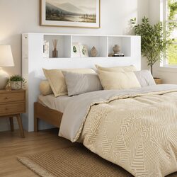 160cm White Headboard Cabinet for Efficient Storage