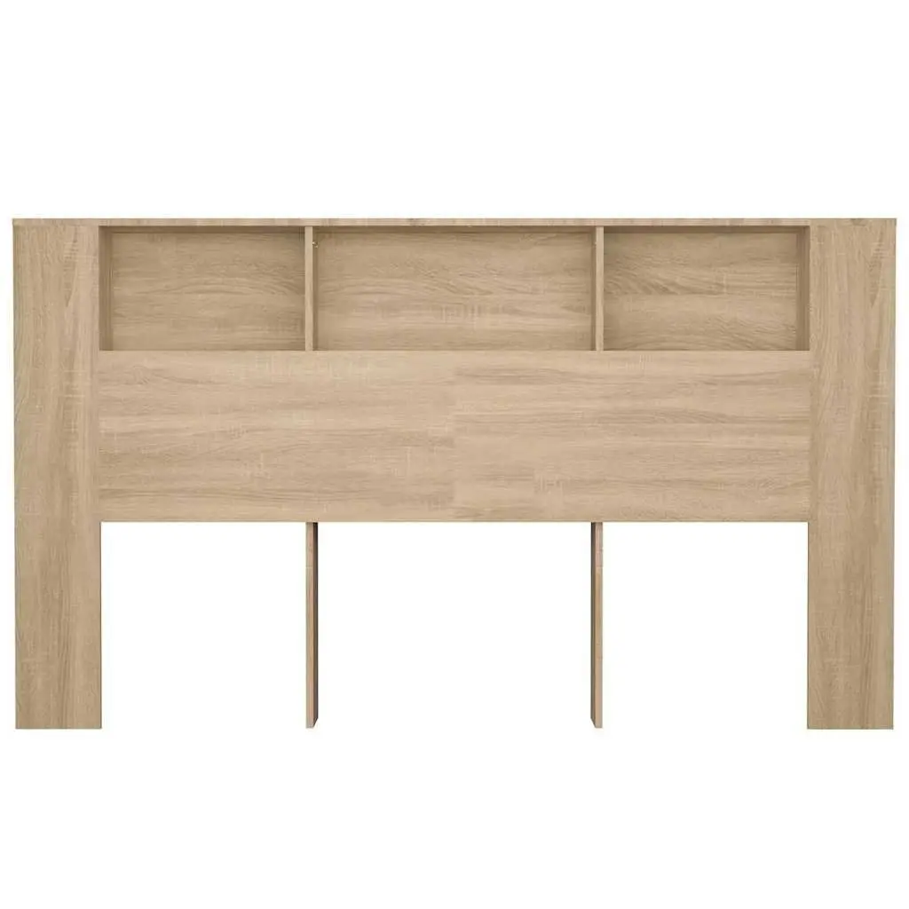 Headboard Cabinet with Storage Compartments Brown Wall-Mounted Bedroom