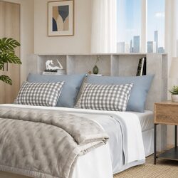 Headboard Cabinet Specifications: 180cm Grey Storage Solution