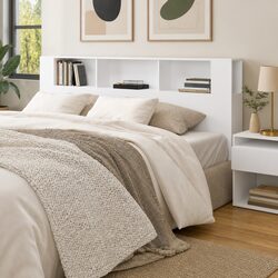 Headboard Cabinet Specifications: 200cm White Storage Unit