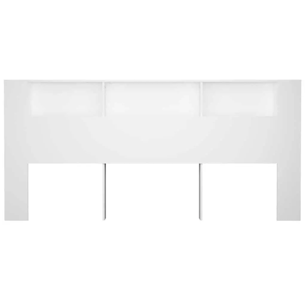 Headboard Cabinet White 220cm Bedroom Storage Unit with Wall Attachment