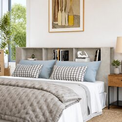 Specifications of Grey Wall-Mounted Headboard Cabinet 220cm