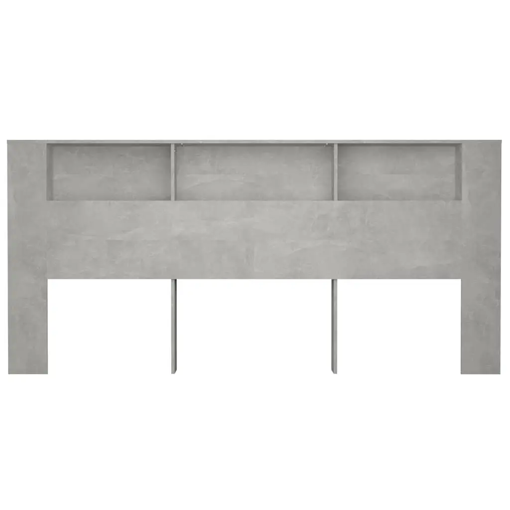 Headboard Cabinet Grey Wall-Mounted Storage Bedroom Furniture 220cm