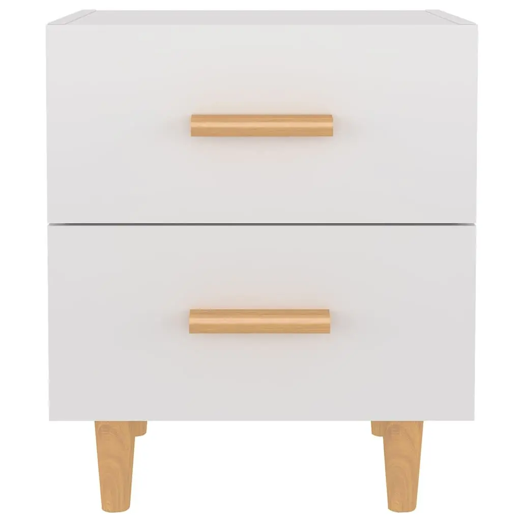White Scandinavian Nightstand with Drawers