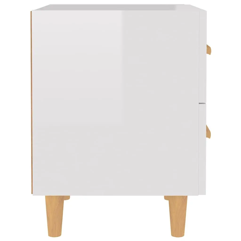 White Scandinavian Nightstand with Drawers