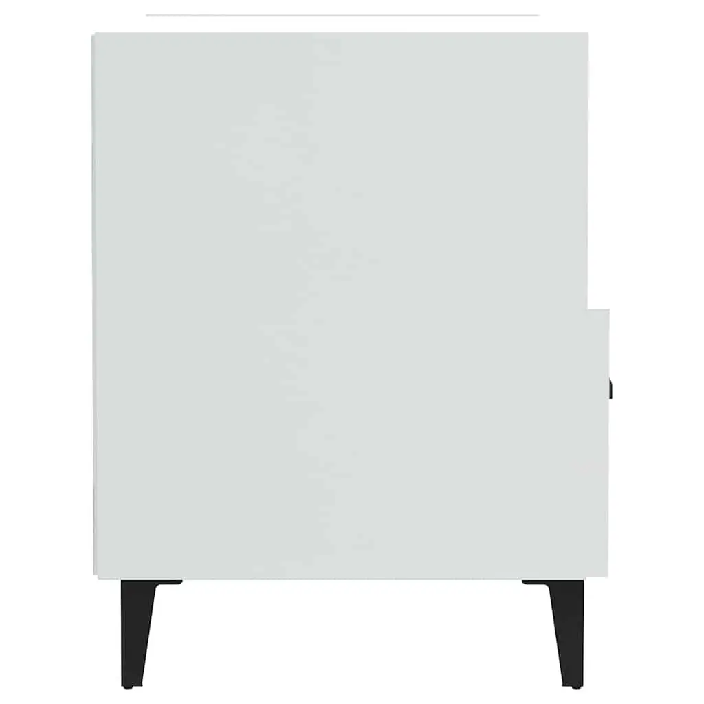 2 High Gloss White Engineered Wood Nightstands