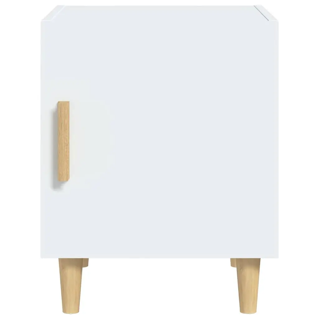 White Engineered Wood Bedside Cabinets, 2 Units