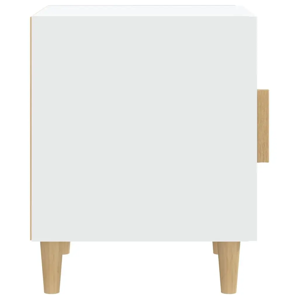 White Engineered Wood Bedside Cabinets, 2 Units