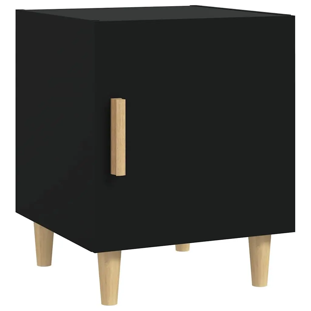 Bedside Cabinet Set of 2 Black Storage Nightstand Table Bedroom Furniture