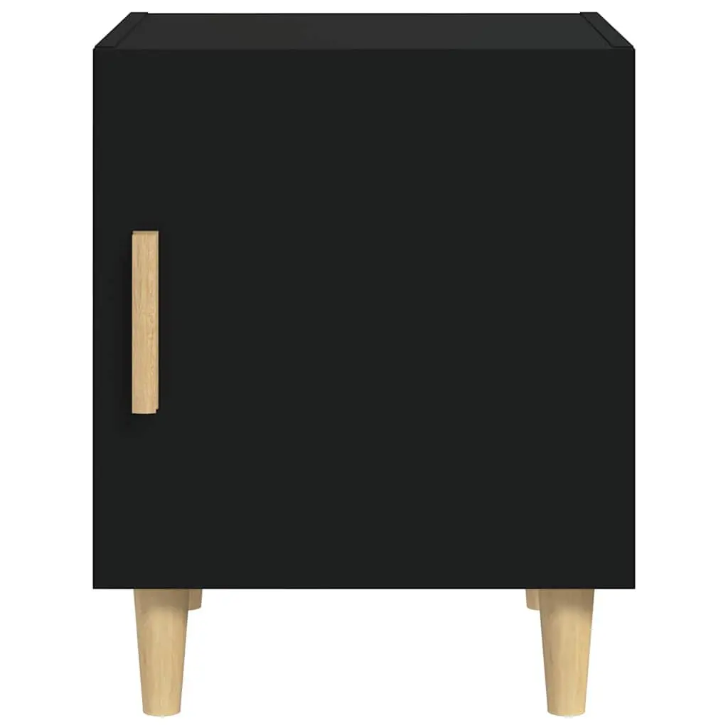 Bedside Cabinet Set of 2 Black Storage Nightstand Table Bedroom Furniture