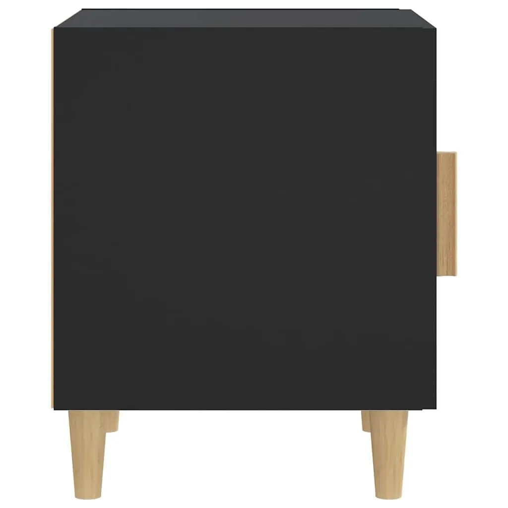 Bedside Cabinet Set of 2 Black Storage Nightstand Table Bedroom Furniture